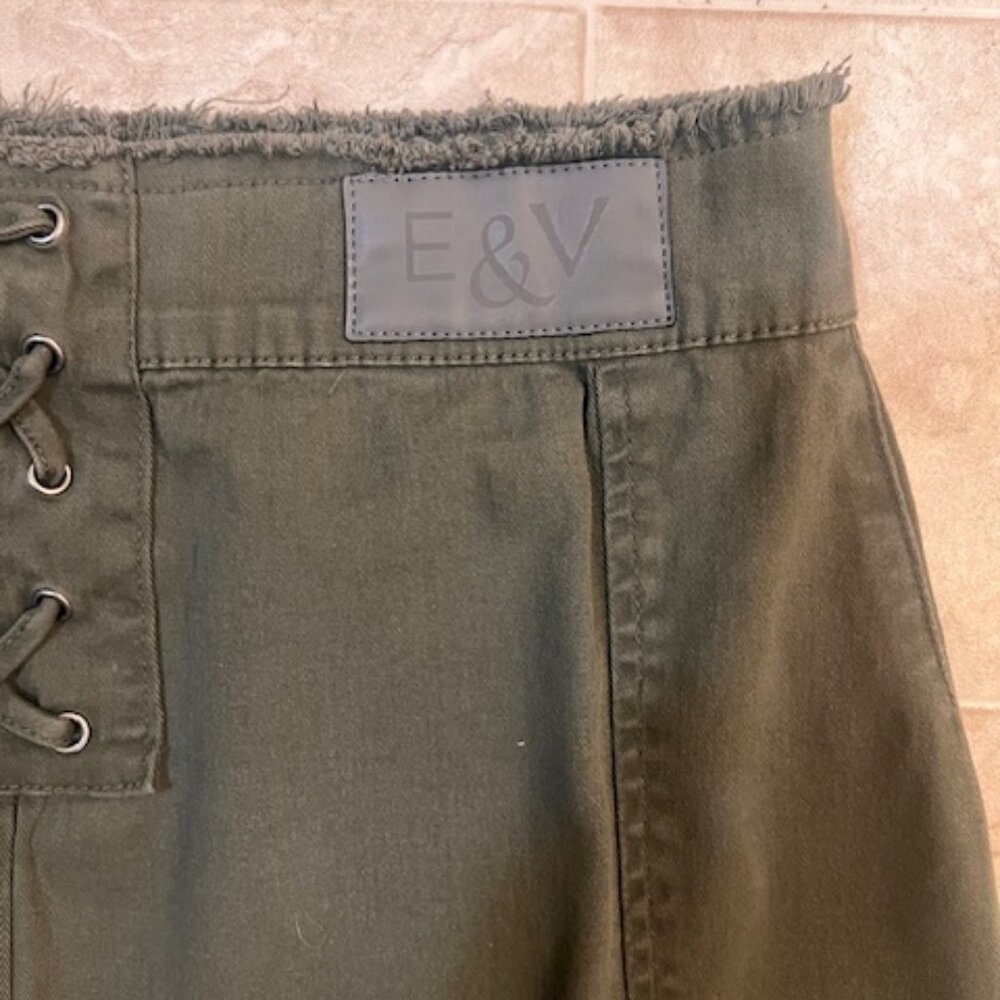 ELLIOTT & VINE Olive Faux Lace-Up Skirt